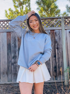 Ash Blue CALI Embroidery Sweatshirt