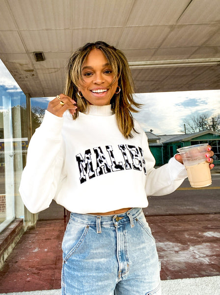 Malibu Cow Print Sweatshirt
