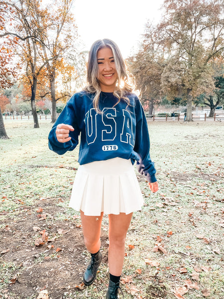 Navy Blue USA Sweatshirt