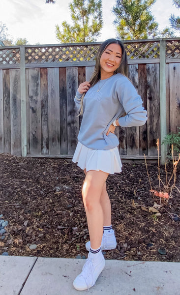 Ash Blue CALI Embroidery Sweatshirt