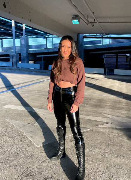 Brown Brooklyn Embroidery Sweatshirt
