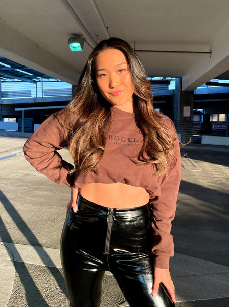 Brown Brooklyn Embroidery Sweatshirt